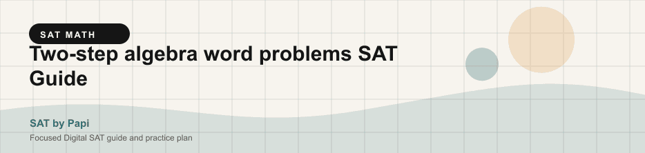 Student studying SAT two step algebra word problems with a focused SAT practice plan on a laptop