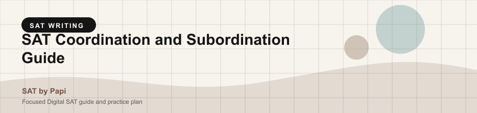 Student studying SAT coordination subordination with a focused SAT practice plan on a laptop