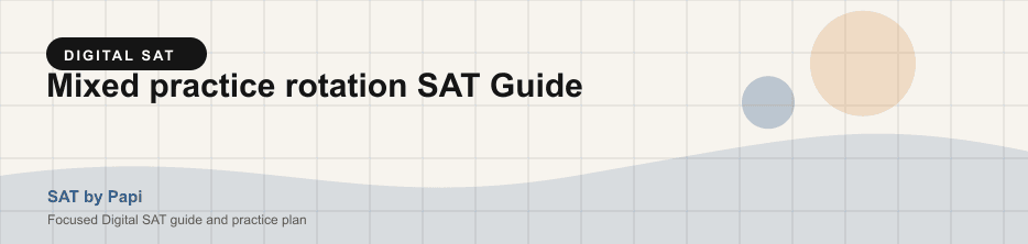 Student studying Digital SAT mixed practice rotation with a focused SAT practice plan on a laptop