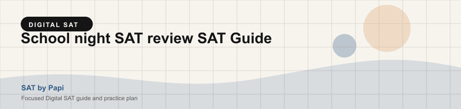 Student studying Digital SAT school night review with a focused SAT practice plan on a laptop