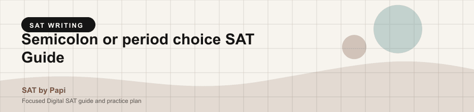 Student studying SAT semicolon period choice with a focused SAT practice plan on a laptop