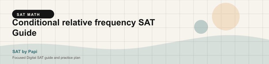 Student studying SAT conditional relative frequency with a focused SAT practice plan on a laptop