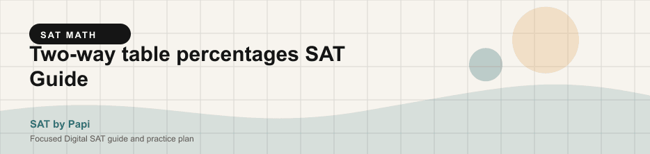 Student studying SAT two way table percentages with a focused SAT practice plan on a laptop