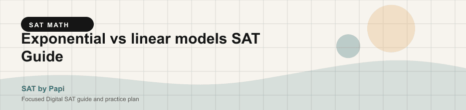 Student studying SAT exponential vs linear models with a focused SAT practice plan on a laptop