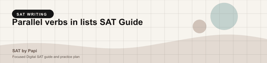 Student studying SAT parallel verbs lists with a focused SAT practice plan on a laptop