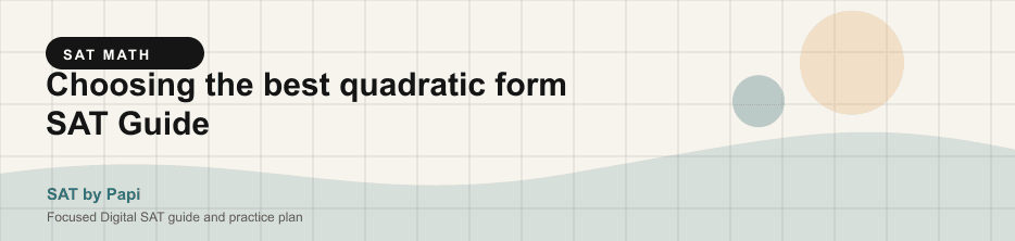 Student studying SAT choose best quadratic form with a focused SAT practice plan on a laptop