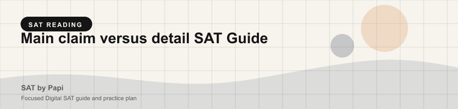 Student studying SAT main claim versus detail with a focused SAT practice plan on a laptop